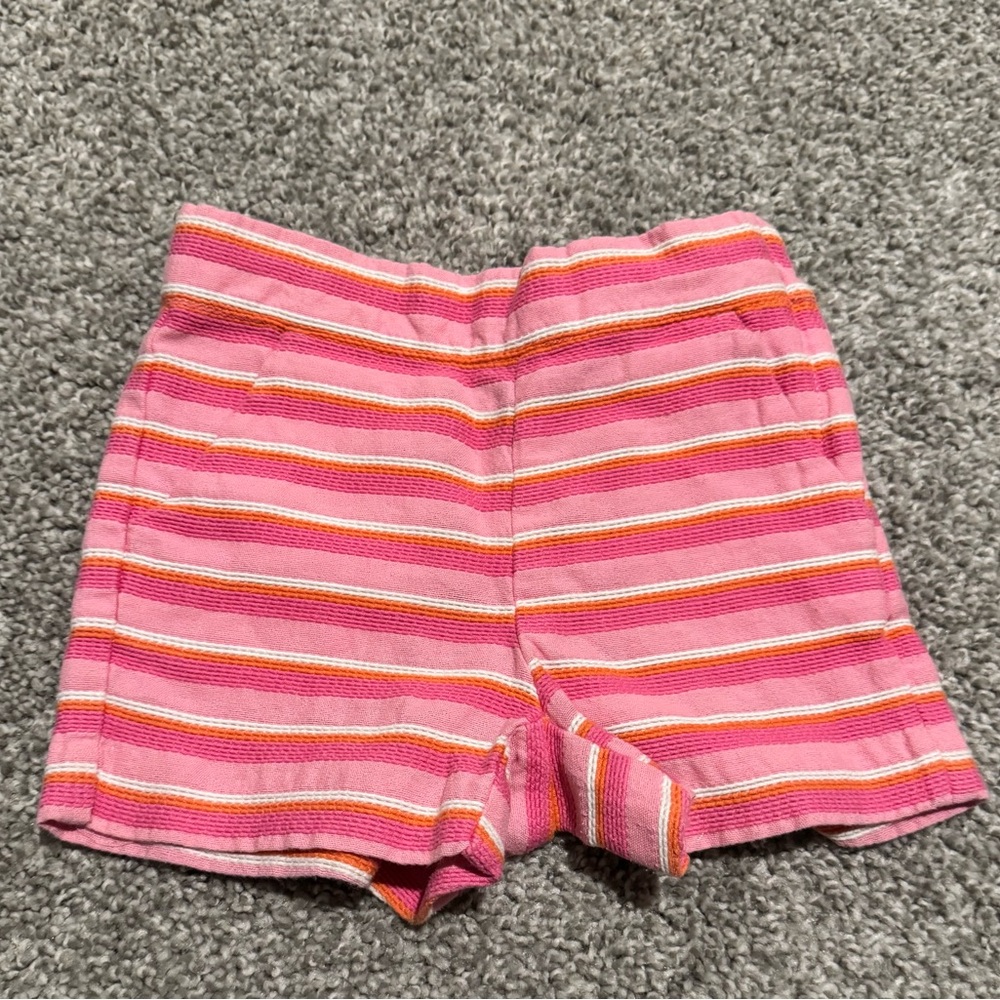 Janie and Jack Pink and Orange Striped Shorts